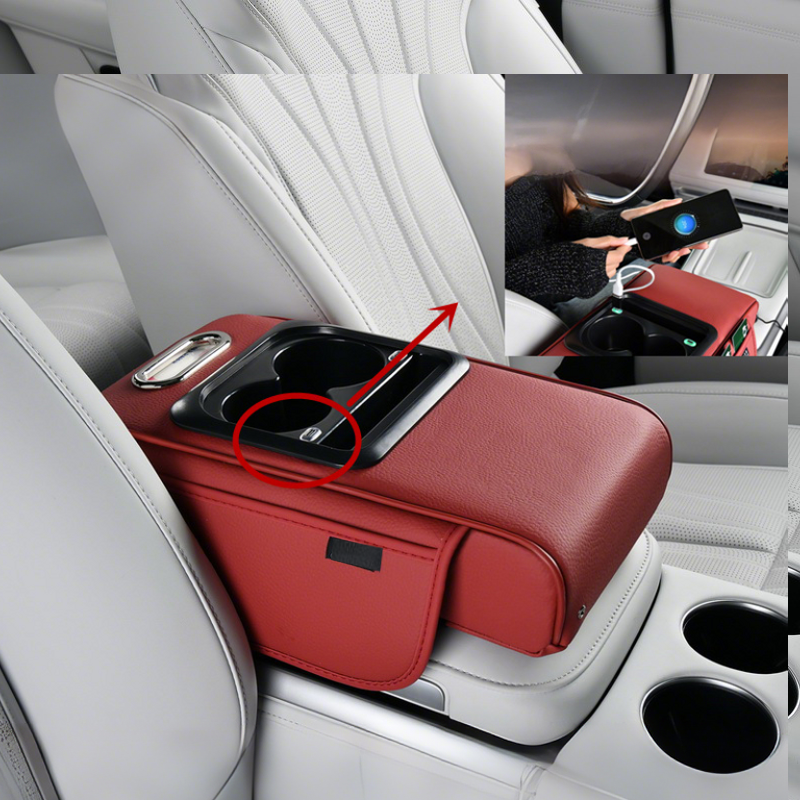 Car Armrest Storage with USB Charging Ports