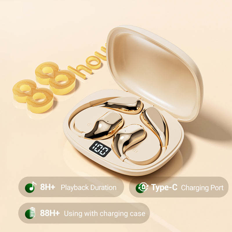 Open Conduction Clip-On Wireless Earbuds