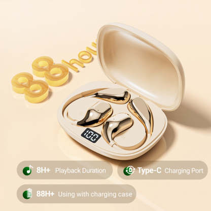 Open Conduction Clip-On Wireless Earbuds