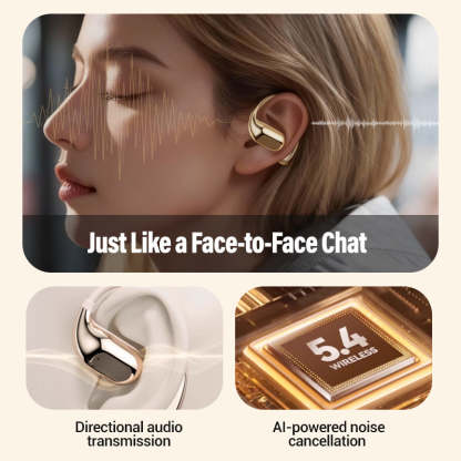 Open Conduction Clip-On Wireless Earbuds