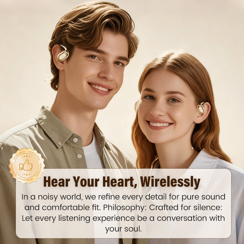 Open Conduction Clip-On Wireless Earbuds