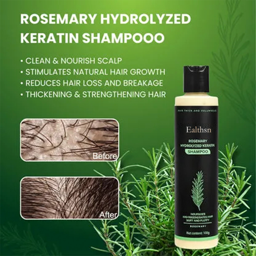 Clean Care for Stronger Hair| Ealthsn™ Rosemary Hydrolyzed Keratin Shampoo