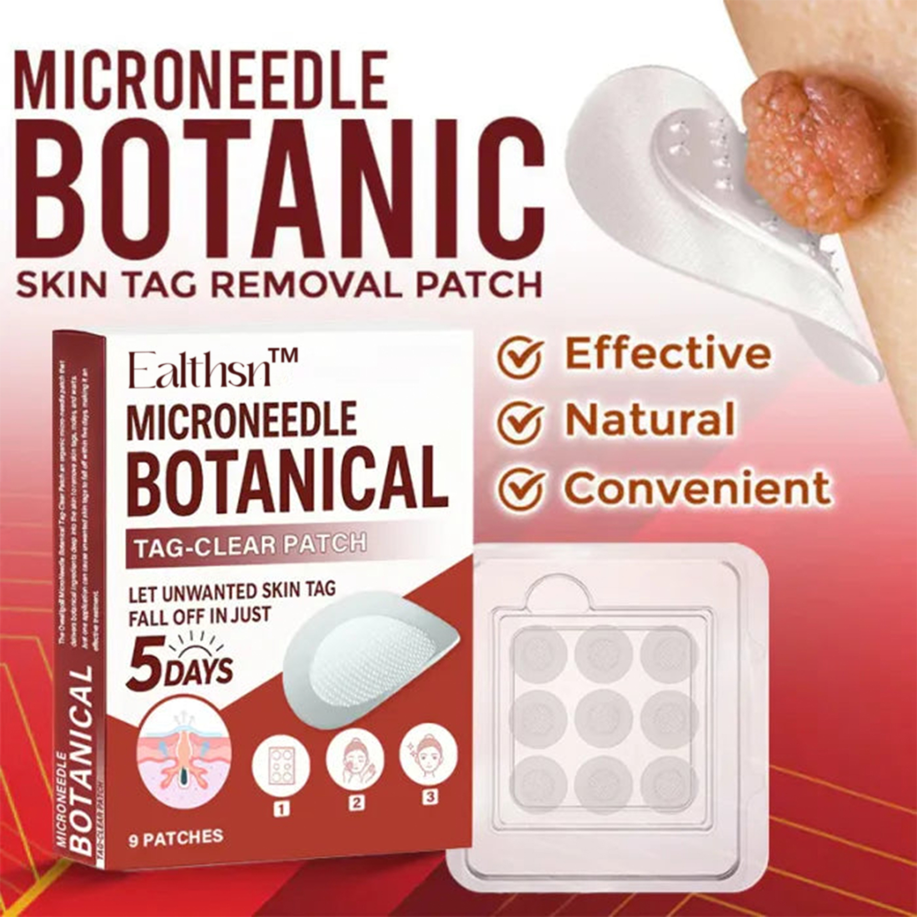 Ealthsn™ MicroNeedle Botanic Skin Tag Removal Patch