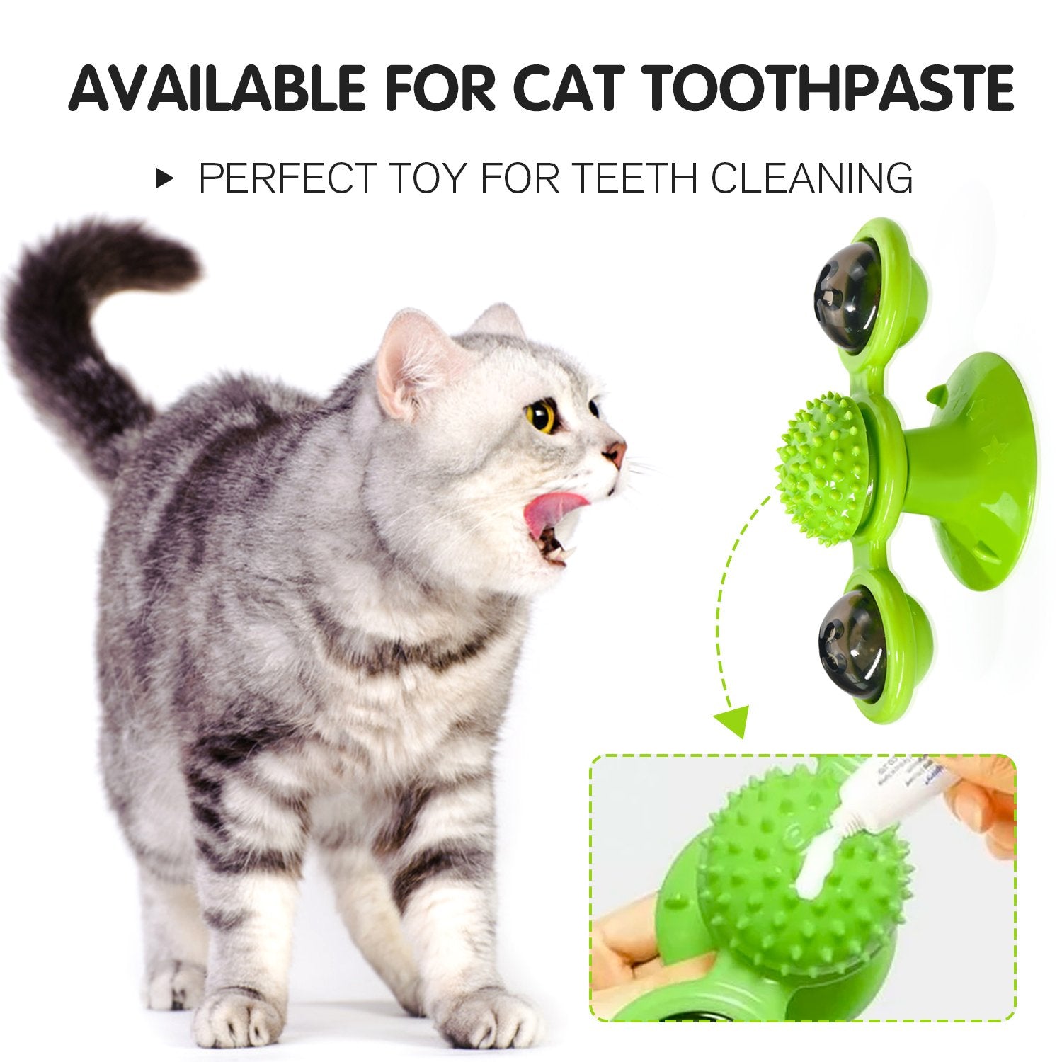 😻 BUY 1 GET 1 FREE! Rotate Windmill Cat Toy = Groom + Play in 1! 🎁