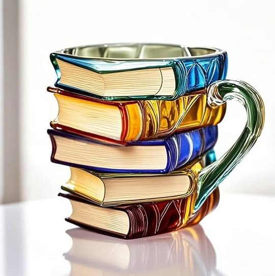 📖❤️ Sip with Your Favorite Stories: Hand-Painted Book Mug (Perfect Gift for Bookworms!)