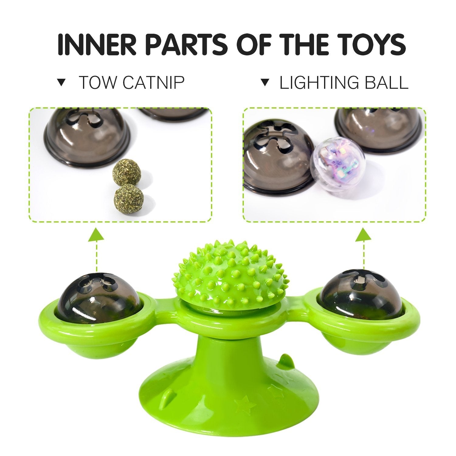 😻 BUY 1 GET 1 FREE! Rotate Windmill Cat Toy = Groom + Play in 1! 🎁