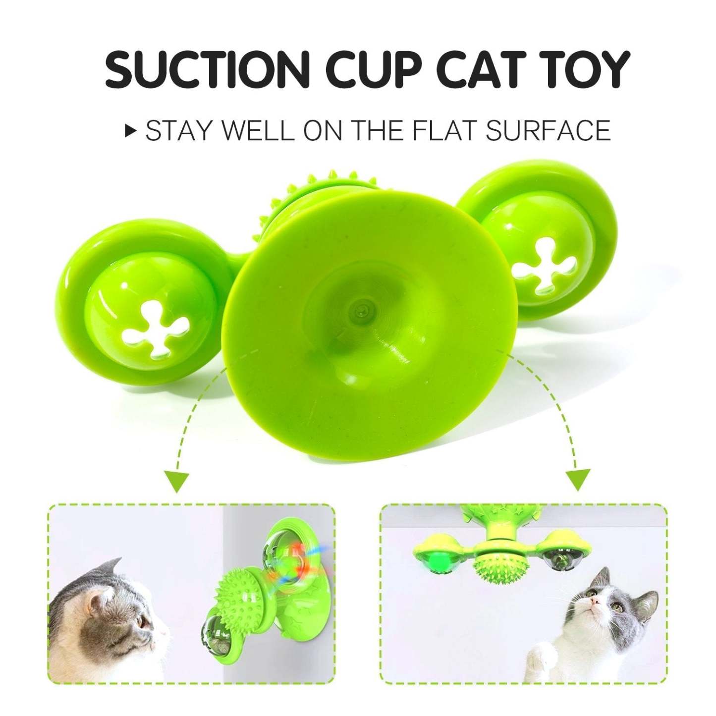 😻 BUY 1 GET 1 FREE! Rotate Windmill Cat Toy = Groom + Play in 1! 🎁