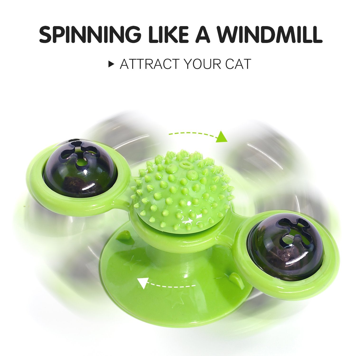 😻 BUY 1 GET 1 FREE! Rotate Windmill Cat Toy = Groom + Play in 1! 🎁