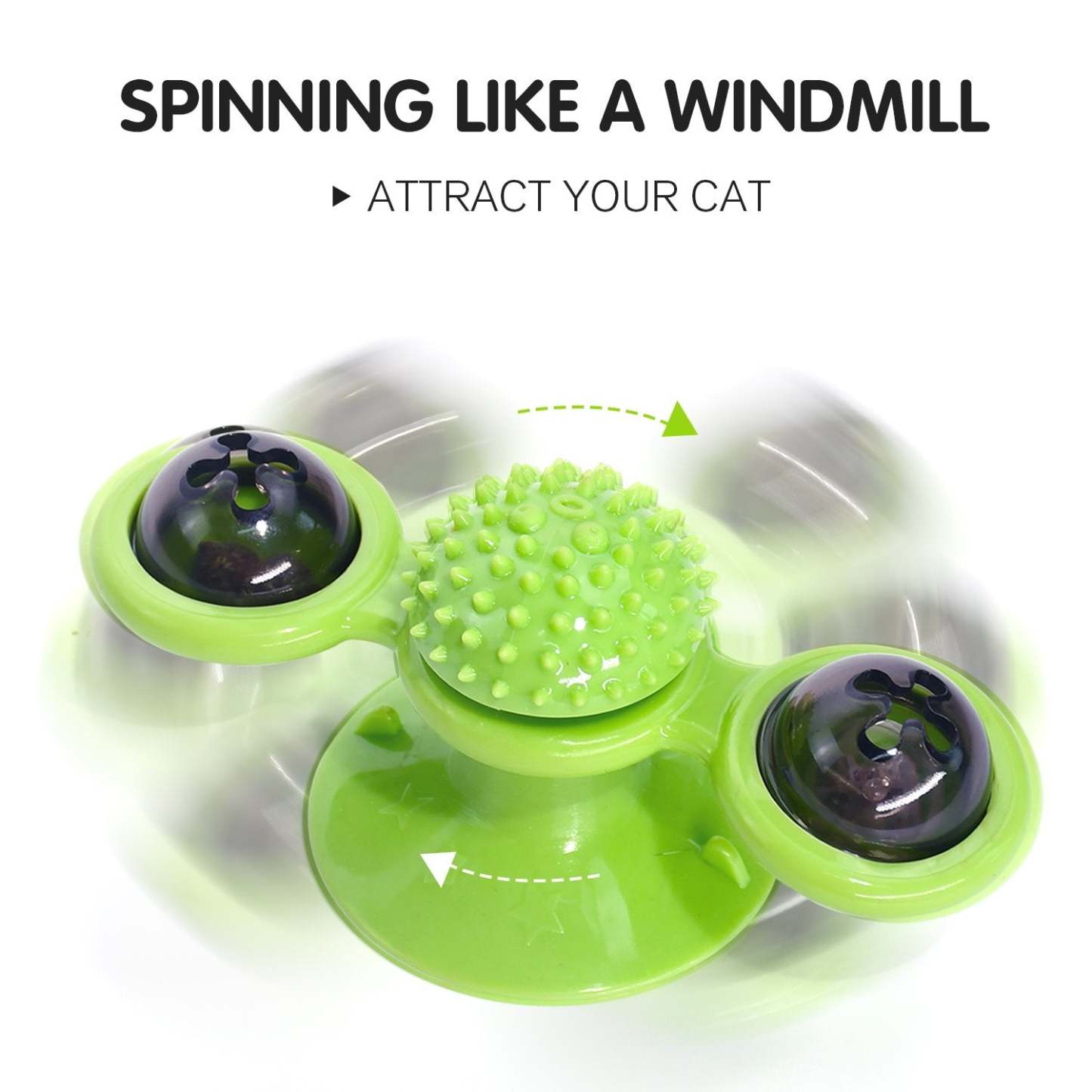 😻 BUY 1 GET 1 FREE! Rotate Windmill Cat Toy = Groom + Play in 1! 🎁