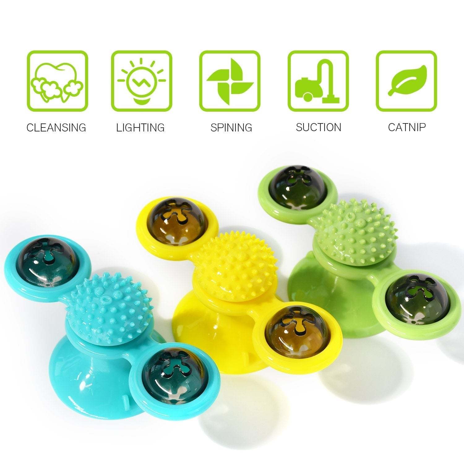 😻 BUY 1 GET 1 FREE! Rotate Windmill Cat Toy = Groom + Play in 1! 🎁