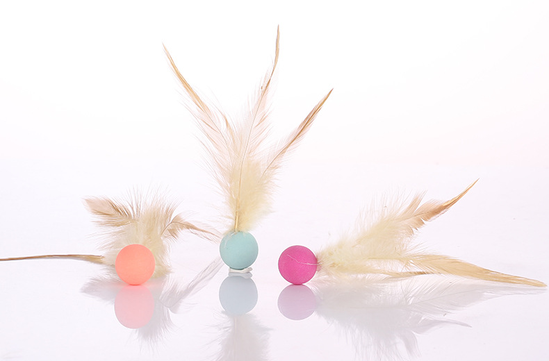 🎁Valentine's Day Sale🪶 $12.99 for 4! Silent Feather Cat Balls → Drains Kitty Energy (No Noise!) 🐾