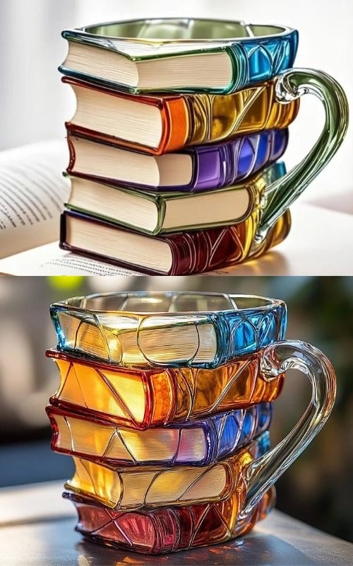 📖❤️ Sip with Your Favorite Stories: Hand-Painted Book Mug (Perfect Gift for Bookworms!)