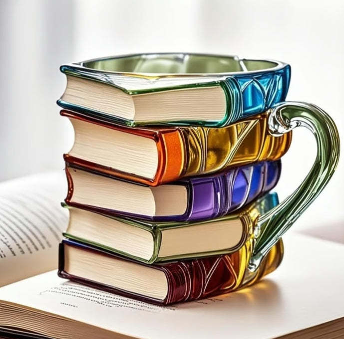 📖❤️ Sip with Your Favorite Stories: Hand-Painted Book Mug (Perfect Gift for Bookworms!)