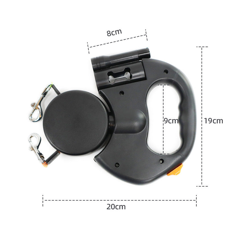 2 Headed dog leash with LED light