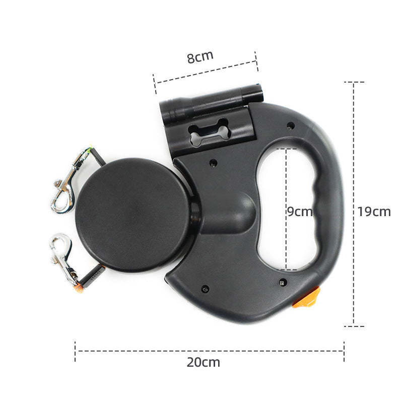 2 Headed dog leash with LED light