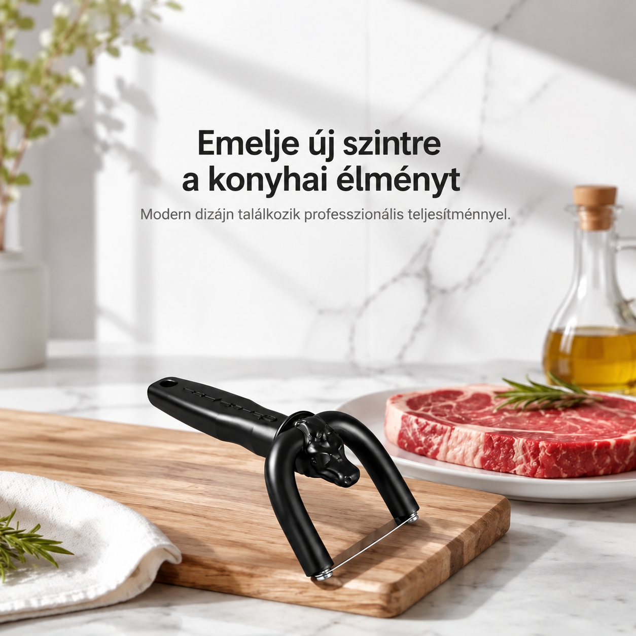 Marha- és sertéshús-szeletelő, kézi húszsír-eltávolító kés, ergonomikus húsvágó eszköz, amely ideális grillezéshez, húsfeldolgozáshoz és otthoni konyhai használatra.