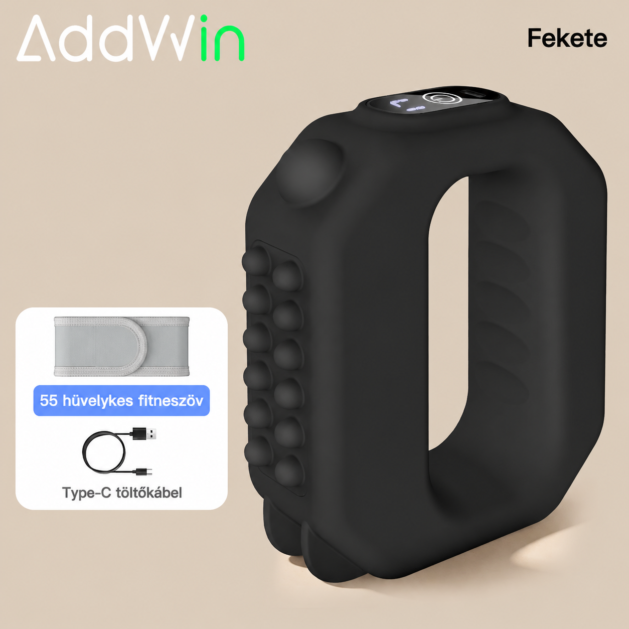 ADDWIN R10 Mini izomregeneráló készülék, állítható pánttal, vezeték nélküli, hordozható masszírozó derékra és hátra. Ideális ajándék szülőknek.
