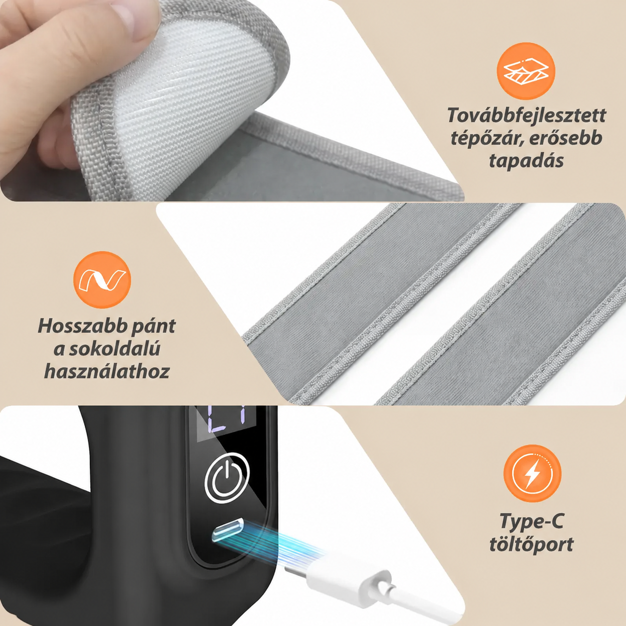ADDWIN R10 Mini izomregeneráló készülék, állítható pánttal, vezeték nélküli, hordozható masszírozó derékra és hátra. Ideális ajándék szülőknek.