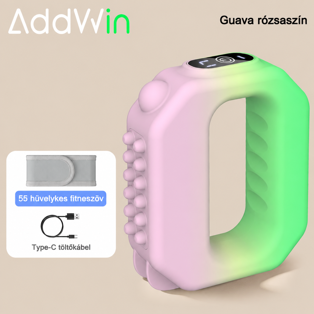 ADDWIN R10 Mini izomregeneráló készülék, állítható pánttal, vezeték nélküli, hordozható masszírozó derékra és hátra. Ideális ajándék szülőknek.