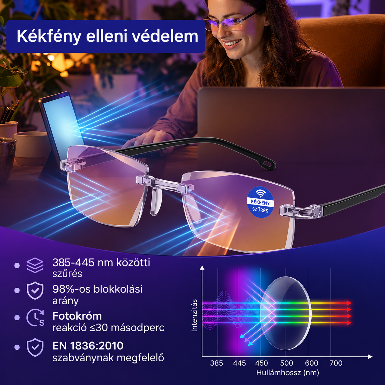 Intelligens zoom kényelmes olvasószemüveg
