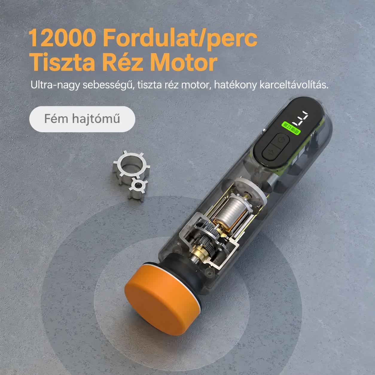 Joytutus vezeték nélküli autópolírozó, 12 000 RPM, 3 az 1-ben, karcjavításhoz, szélvédőtisztításhoz és polírozáshoz.