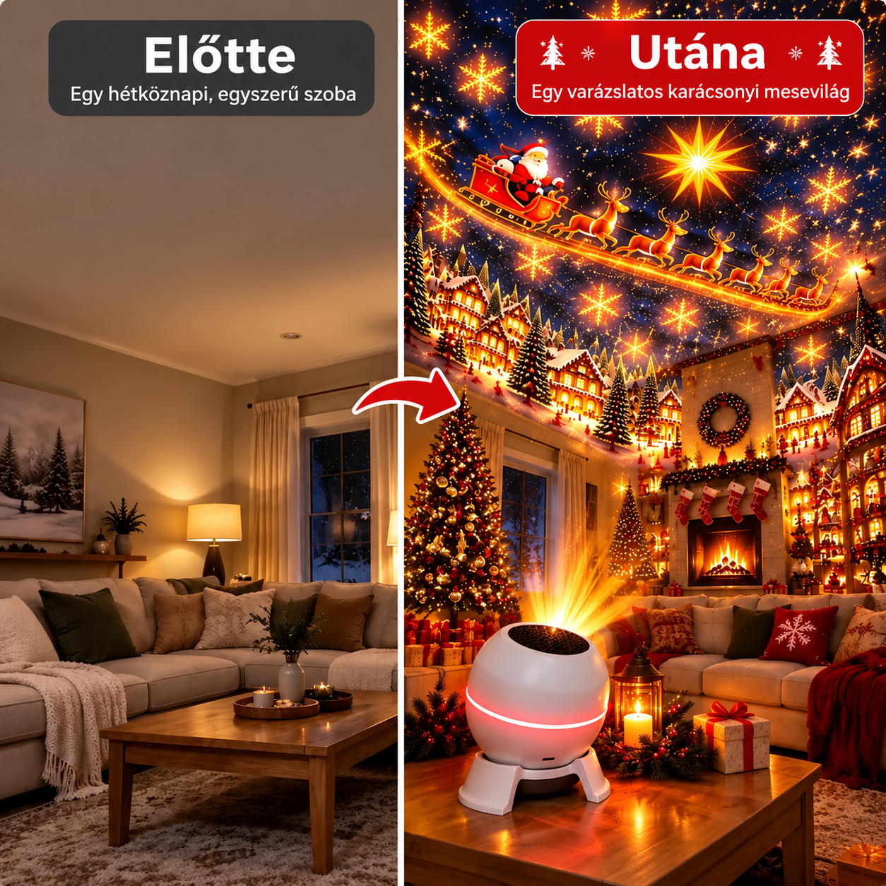⌛ Utolsó nap 49% megtakarításra – 🎅🎄 Karácsonyi varázsvetítő lámpa – Keltsd életre az ünnepi jeleneteket