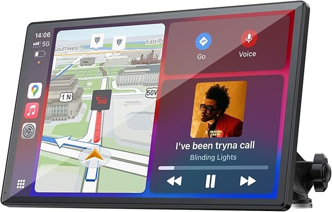 Philips Vezeték Nélküli CarPlay Okos Kijelző Dash Cam – 10,26” HD, Első–Hátsó Kamera, Szerelés Nélkül