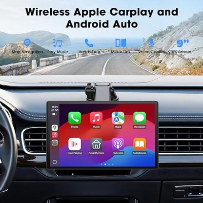 Philips Vezeték Nélküli CarPlay Okos Kijelző Dash Cam – 10,26” HD, Első–Hátsó Kamera, Szerelés Nélkül