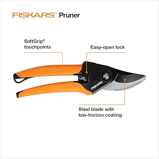 [Copy]Fiskars 38 cm-es PowerGear ágvágó olló, éles acélpengés bokor- és favágó, akár 3,2 cm átmérőjű ágakat is vág, rozsdaálló és könnyű metszőolló, kerti szerszámok kertészkedéshez