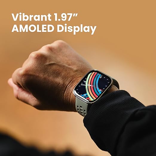 Amazfit Bip 6 okosóra 46 mm, 14 napos akkumulátor-üzemidő, 1,97"-os AMOLED kijelző, GPS és ingyenes térképek, mesterséges intelligencia, Bluetooth hívás és SMS, egészség-, fitnesz- és alváskövető, több mint 140 edzésmód, 5 ATM-es vízállóság