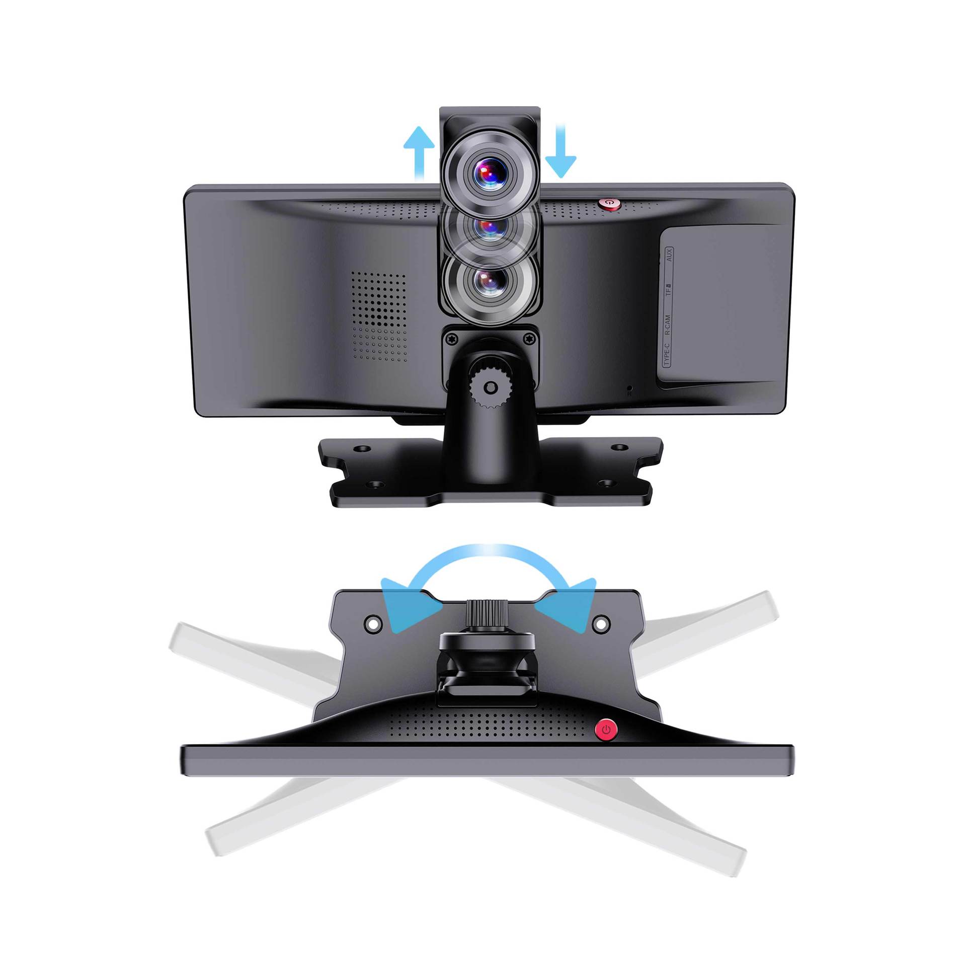 Philips Vezeték Nélküli CarPlay Okos Kijelző Dash Cam – 10,26” HD, Első–Hátsó Kamera, Szerelés Nélkül