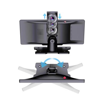 Philips Vezeték Nélküli CarPlay Okos Kijelző Dash Cam – 10,26” HD, Első–Hátsó Kamera, Szerelés Nélkül