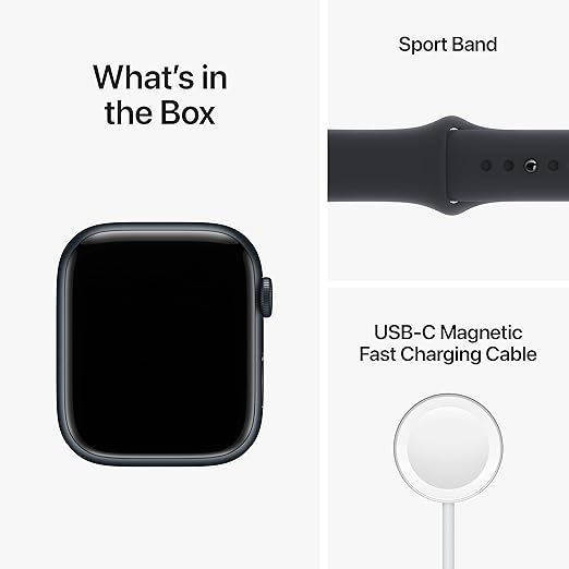 Apple Watch Series 8 (GPS+Cellular, 45 mm) – grafitszürke rozsdamentes acél tok éjféli sportszíjjal