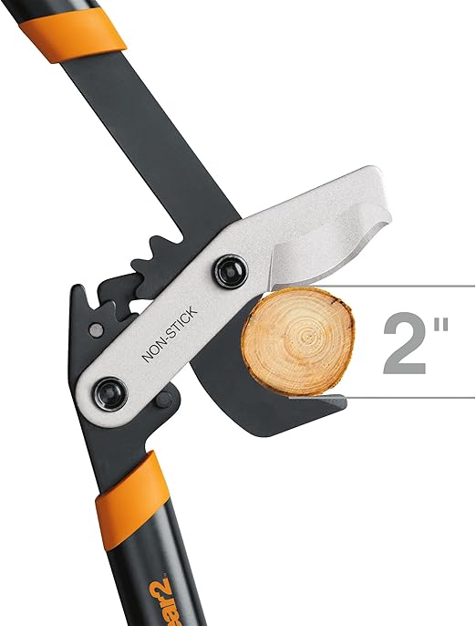 Fiskars 32 hüvelykes ágvágó faápoláshoz, nagy teherbírású, alacsony súrlódású éles acél penge, akár 2 hüvelyk (kb. 5 cm) átmérőjű ágak vágására, PowerGear2 technológiával, amely nagyobb erőt biztosít kevesebb erőfeszítéssel