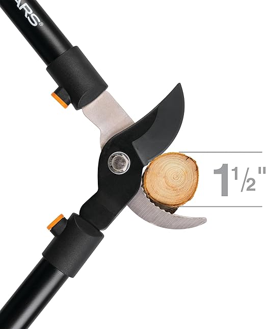 Fiskars 28"-os ágvágó olló faágvágáshoz, strapabíró, rozsdaálló, éles, bypass acélpengés olló, ágvágó akár 1,5" átmérőig, vágási kapacitás, ütéscsillapító fogantyú, kerti szerszámok