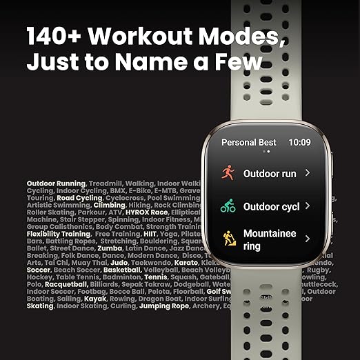Amazfit Bip 6 okosóra 46 mm, 14 napos akkumulátor-üzemidő, 1,97"-os AMOLED kijelző, GPS és ingyenes térképek, mesterséges intelligencia, Bluetooth hívás és SMS, egészség-, fitnesz- és alváskövető, több mint 140 edzésmód, 5 ATM-es vízállóság
