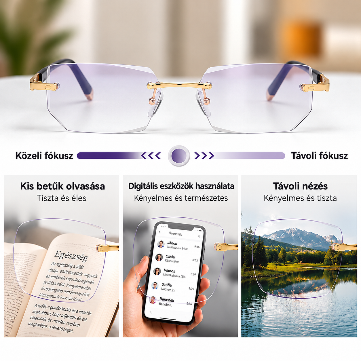 Tisztább és kényelmesebb látás a Hewelth™ VisionFlex olvasókkal