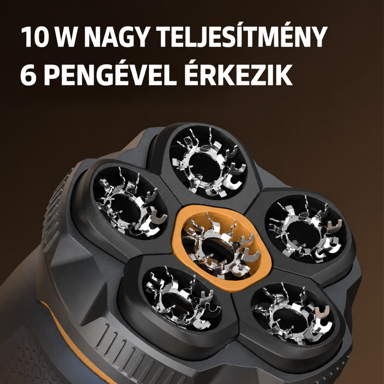 KOMINGDON 10 W-OS, NAGY TELJESÍTMÉNYŰ, VEZETÉK NÉLKÜLI HORDOZHATÓ BOROTVA – 360°-OS ALAPOS BOROTVÁLÁS, AKÁR 120 PERCES AKKUMULÁTOROS ÜZEMIDŐ, DUPLA GYŰRŰS BOROTVAFEJ ÉS BŐRKÖVETŐ BOROTVAHÁLÓ, SZEMÉLYES ÁPOLÁSHOZ.