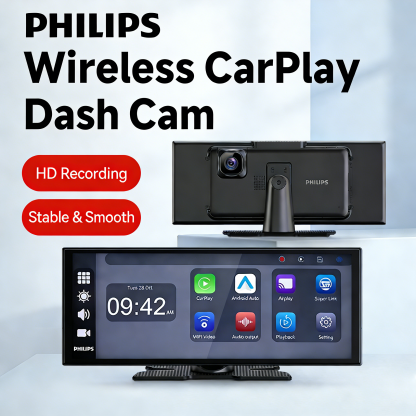 ❄️ Philips vezeték nélküli CarPlay autós okoskijelző DVR - Az intelligens vezetés új élménye ❄️