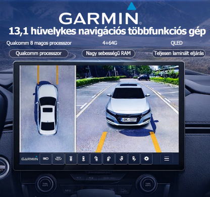 Autóba épített okosképernyős 360°-os panoráma navigációs univerzális készülék, mobiltelefon-csatlakozás, lebegő központi vezérlőképernyő, autós infotainment képernyő, 720°-os panoráma navigációs univerzális készülék, 720°-os panoráma autós képalkotó rends