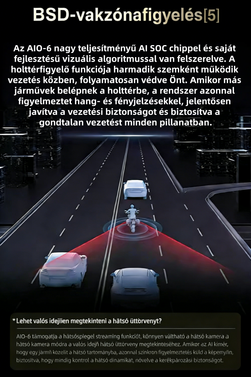 Garmin AIO-6 LTE / MAX  Motorkerékpár-intelligens rendszer 4G távoli felügyelettel, SOS vészjelzéssel és holttérfigyeléssel
