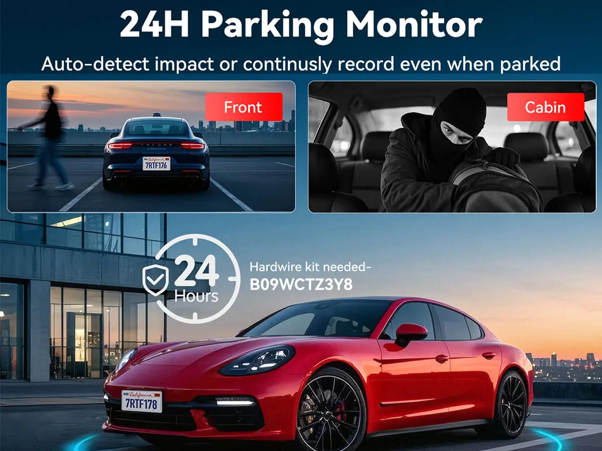 Redtiger F17 Plus 4 csatornás 2.7K Sony STARVIS 2 5.8 GHz-es Wifi érintőképernyős autós kamera