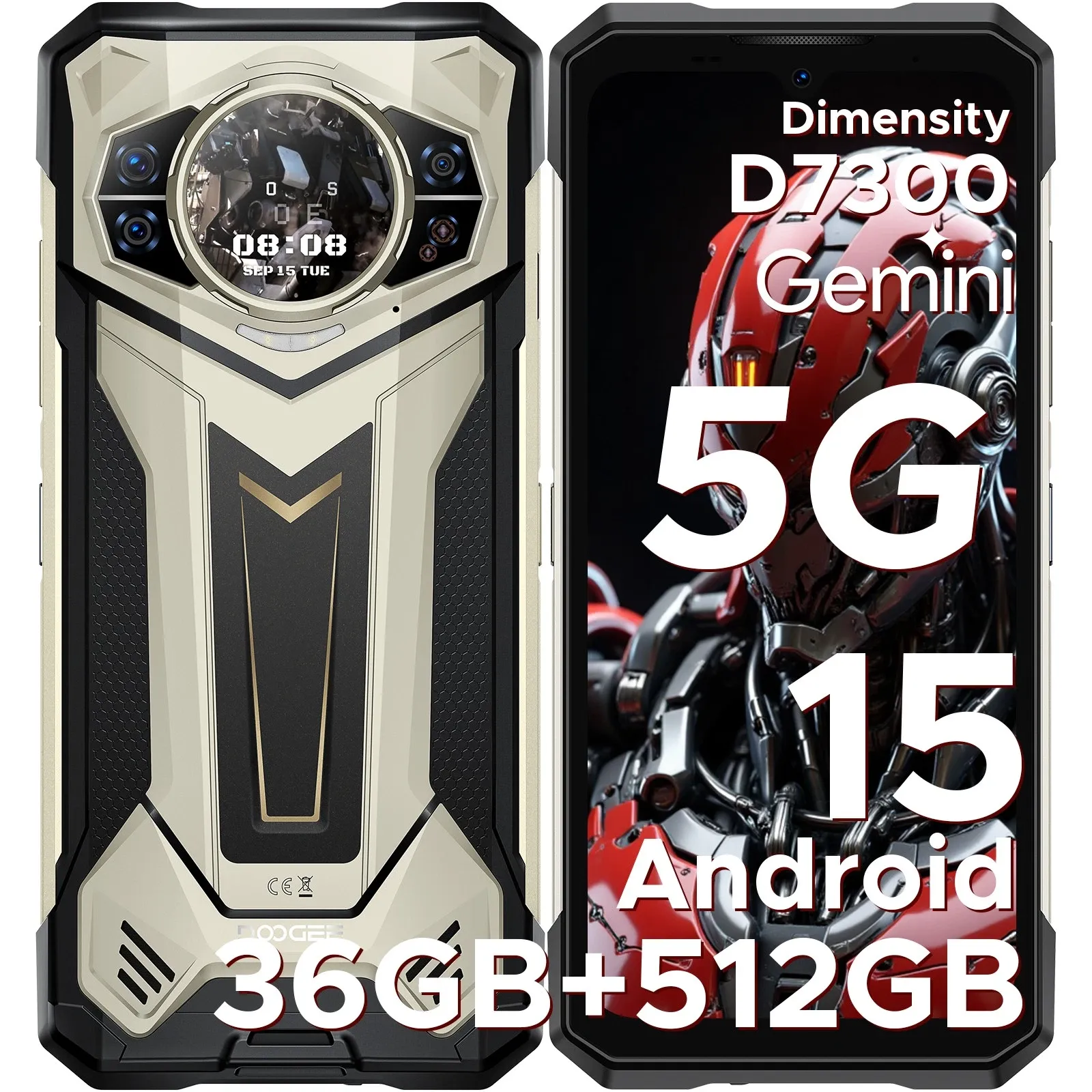 🔥Erős okostelefon DOOGEE S200Plus 5G 36GB+512GB Android 15 10100mAh 6,72" NFC IA