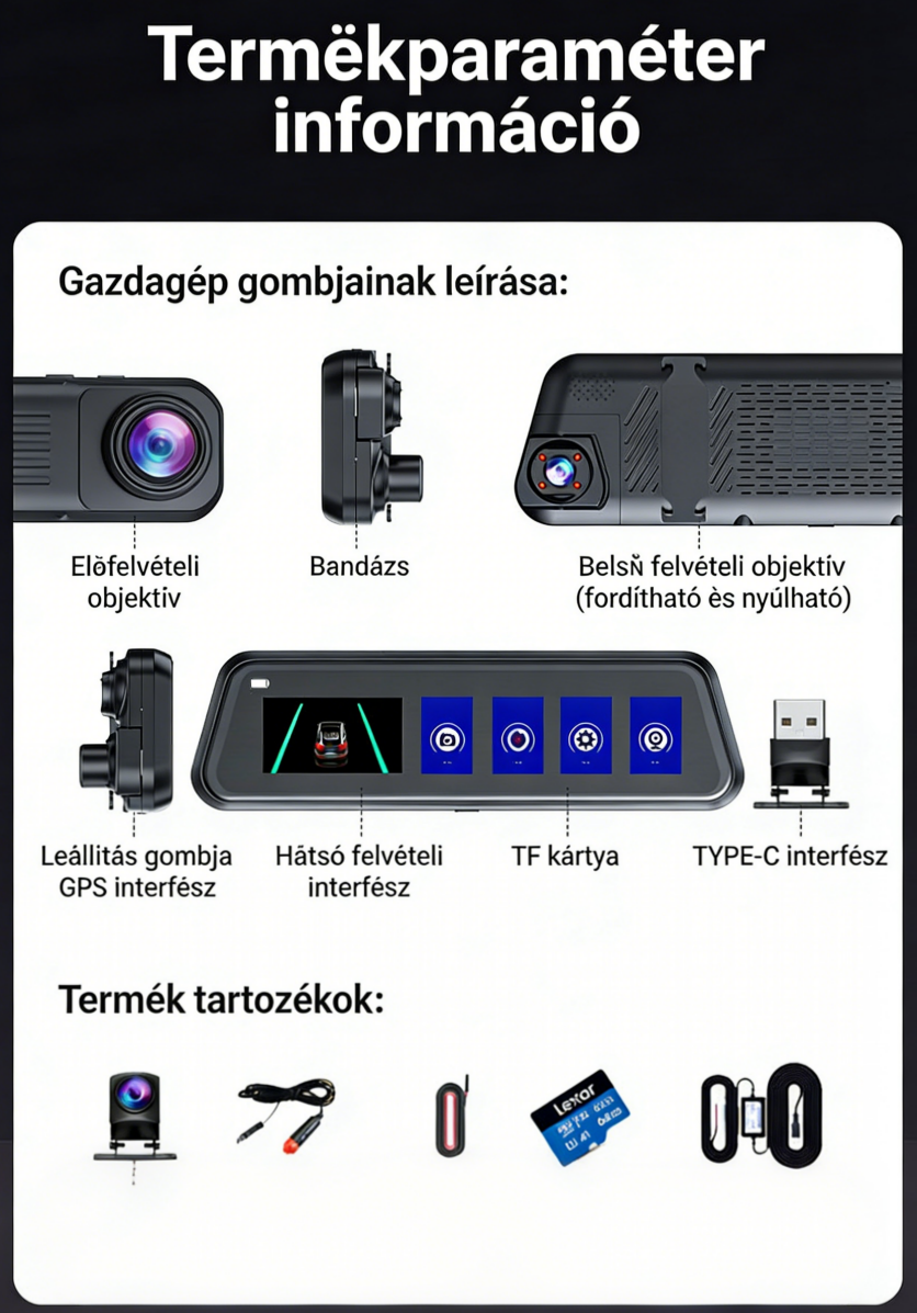 Garmin Őrszem Szintű Motoros CarPlay Intelligens Kijelző Négykamerás Rögzítés · Radarfigyelés · TPMS · Hangvezérlés · 10” Streaming Kijelző · 128 GB
