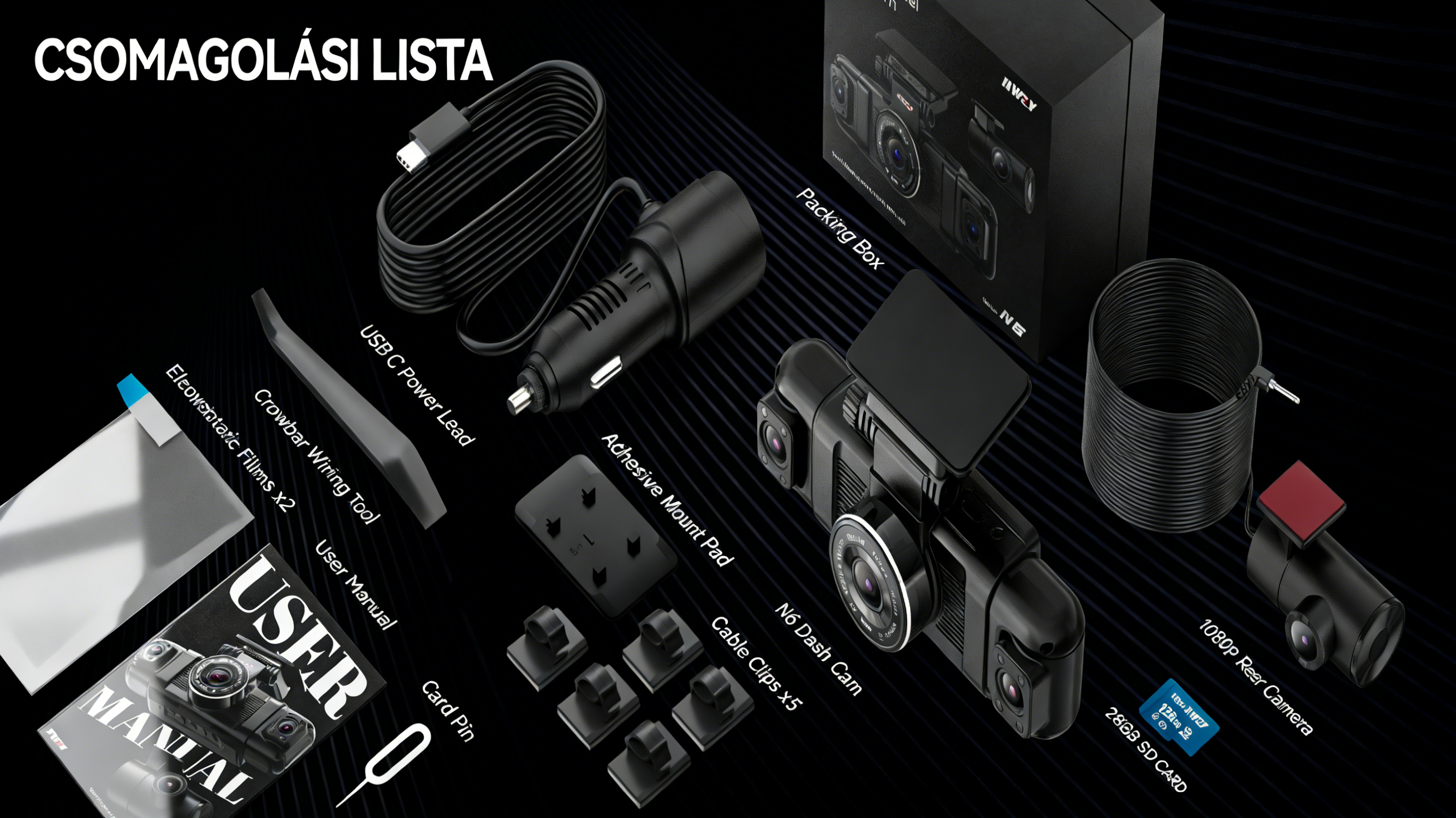 Garmin Négy Kamerás Teljes Körű Autós DVR - Szuper Széles Látószög, Éjjellátó, Ütközés Érzékelés, 24 órás Parkolás Felügyelet, Intelligens WiFi Csatlakozás