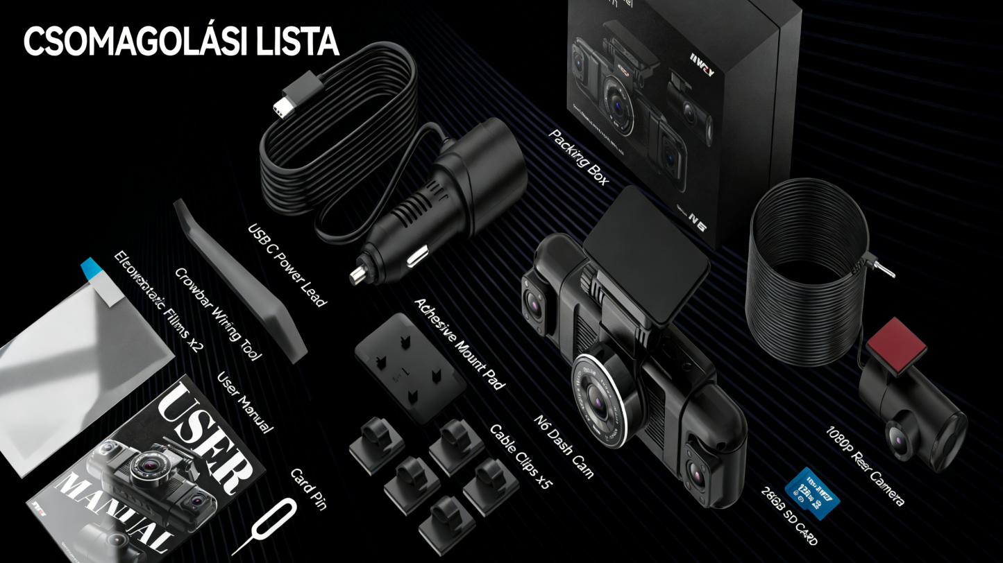 Garmin Négy Kamerás Teljes Körű Autós DVR - Szuper Széles Látószög, Éjjellátó, Ütközés Érzékelés, 24 órás Parkolás Felügyelet, Intelligens WiFi Csatlakozás