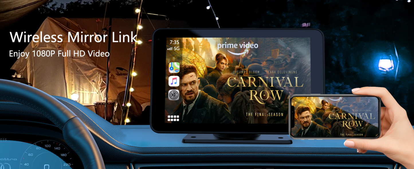 Philips 2026 Limitált Kiadású 10,26 hüvelykes autós CarPlay képernyő, 4K fedélzeti kamera, vezeték nélküli Apple CarPlay és Android Auto, egyedi tartó, 350°-ban forgatható kamera, hangvezérlés, Bluetooth navigáció és 1080P hátsó kamera