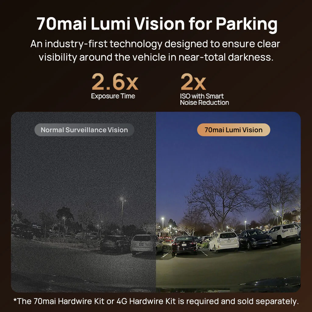70mai autós kamera 4K T800 3 csatornás dupla 4K felbontással, STARVIS 2 IMX678-cal, HDR éjjellátóval, AI-érzékeléssel, vészhelyzeti rögzítéssel, 4G LTE-vel és szuperkondenzátorral