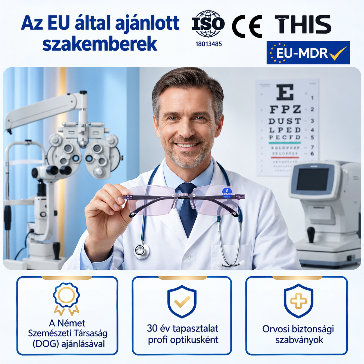 Intelligens zoom kényelmes olvasószemüveg