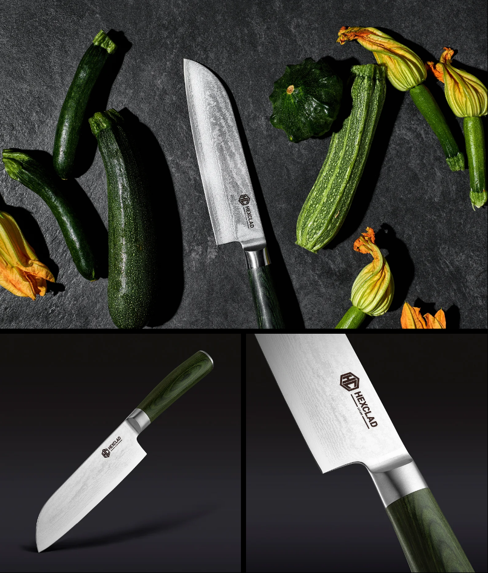 Damaszkuszi ac&eacute;l Santoku k&eacute;s